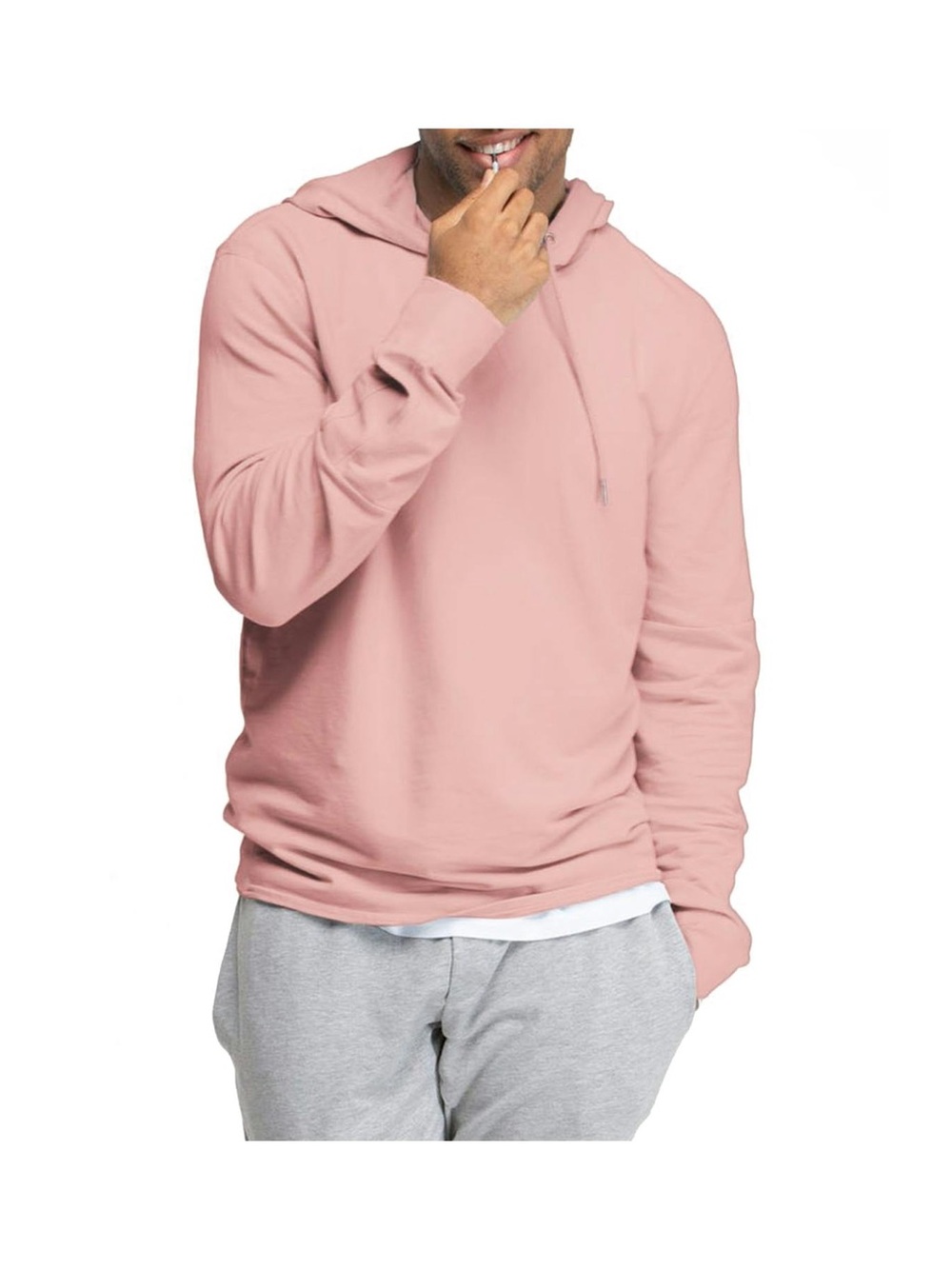 Swet Tailor Mens Lightweight Swet Hoodie Pearl Blush Size Large